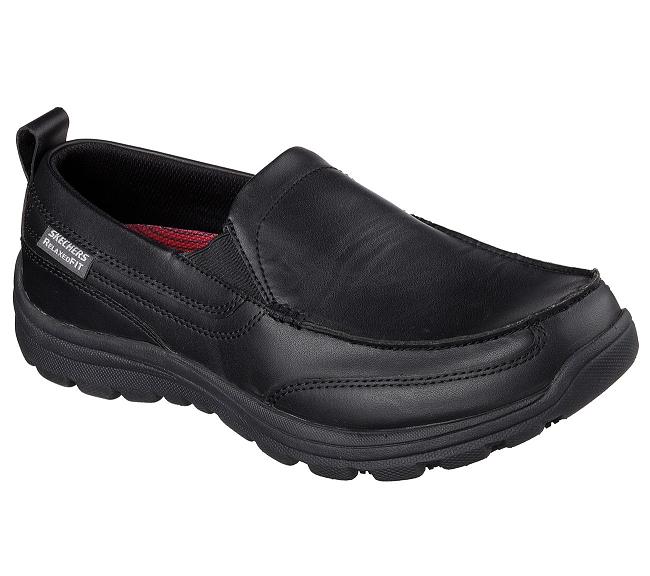 Zapatos de Trabajo Skechers Hombre - Hobbes Negro JPCMY9876